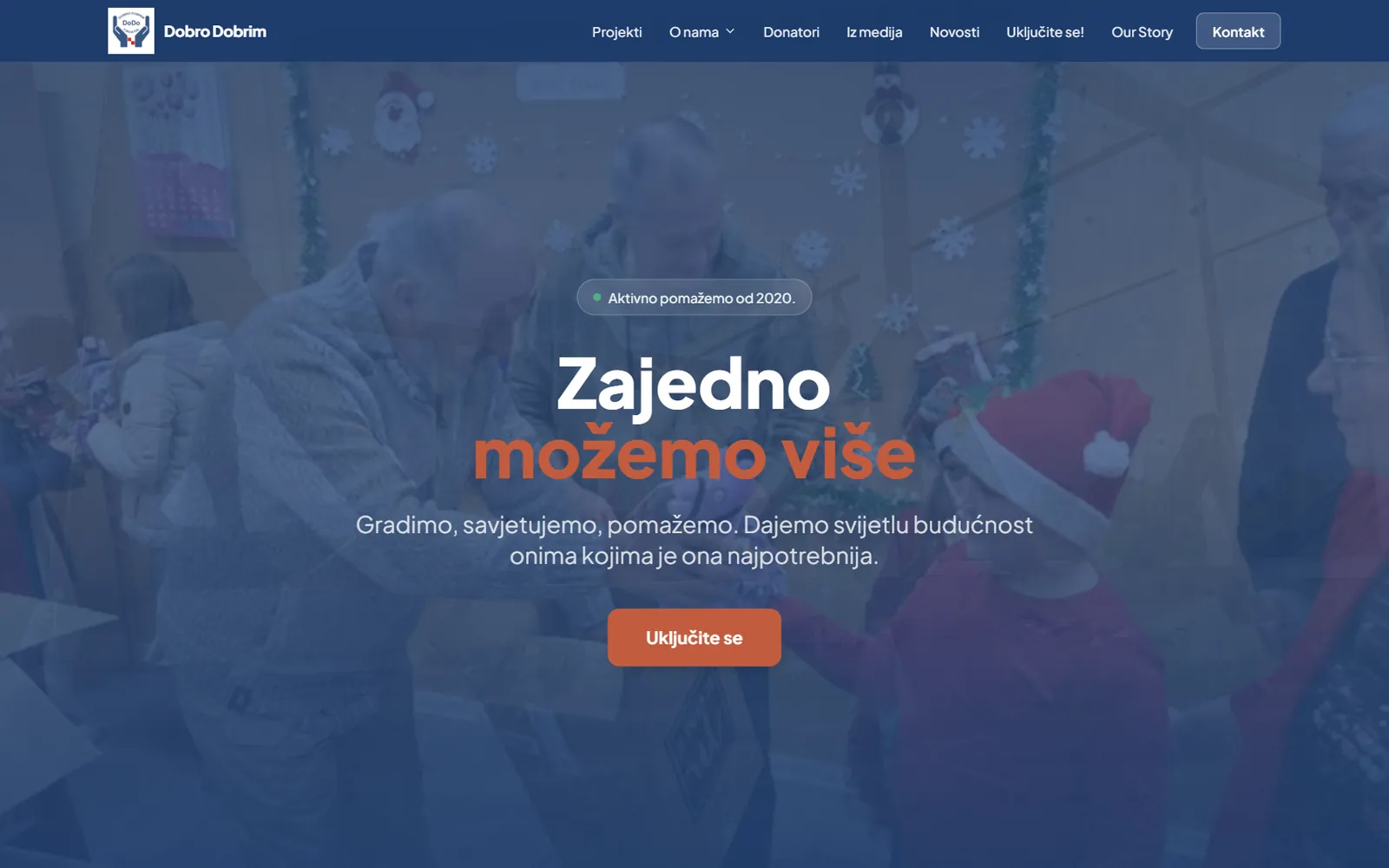 Naslovnica stranice Udruge Dobro Dobrim s naslovom Zajedno možemo više